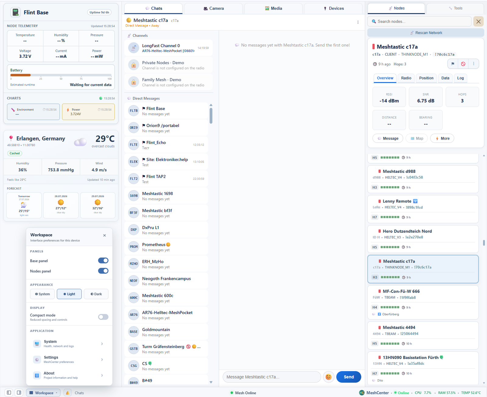 MeshCenter light theme